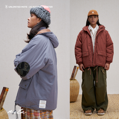 Unlimited Mote〔META猎装棉服〕日产古布风贴布外套可拆卸帽子