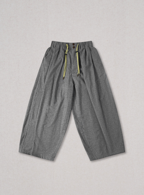 Unlimited Mote〔气球裤1.0〕日系阔腿精纺澳毛混纺鱼骨羊毛长裤