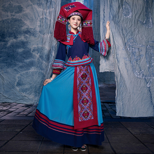 新壮族服装女成人广西三月三少数民族壮锦舞蹈演出盛装民族风服饰