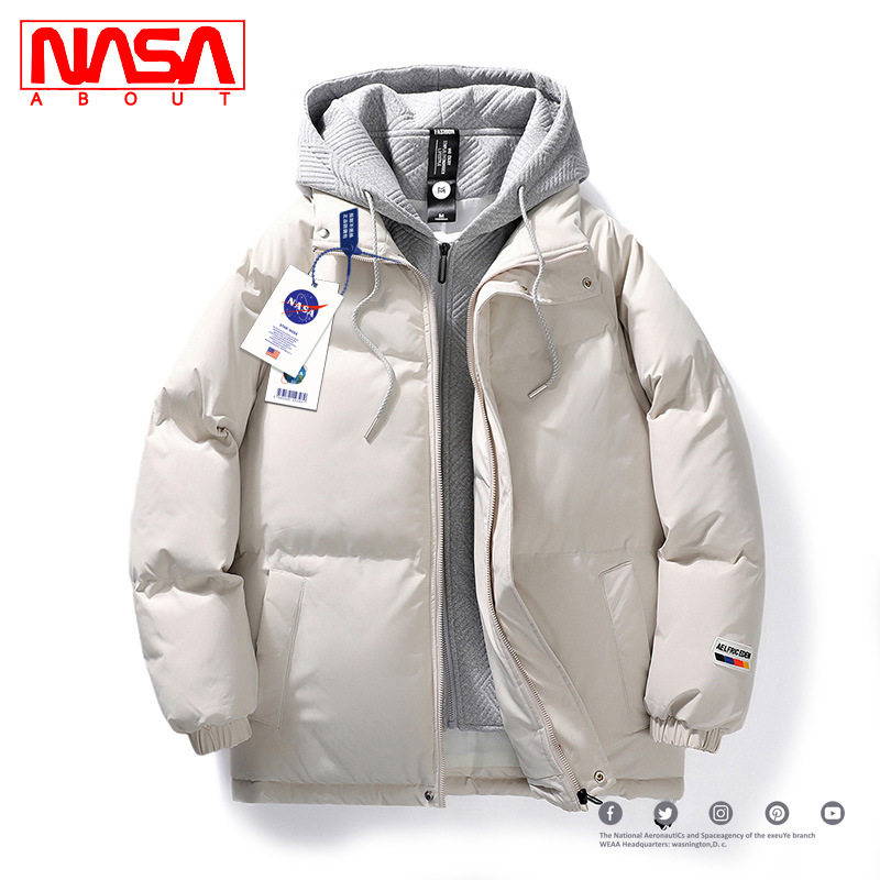 NASA联名棉服男款冬季潮牌青少年高中学生棉衣羽绒服外套加厚