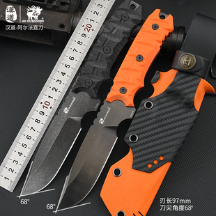 汉道阿尔法战术直刀14C28N锋利高硬度DLC膜层户外生存野营防身刀