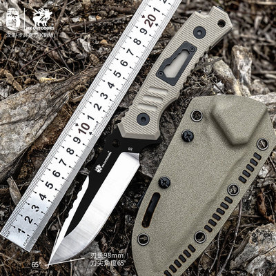 汉道新步兵直刀户外求生刀战术小刀野外生存刀锋利高硬度防身刀具