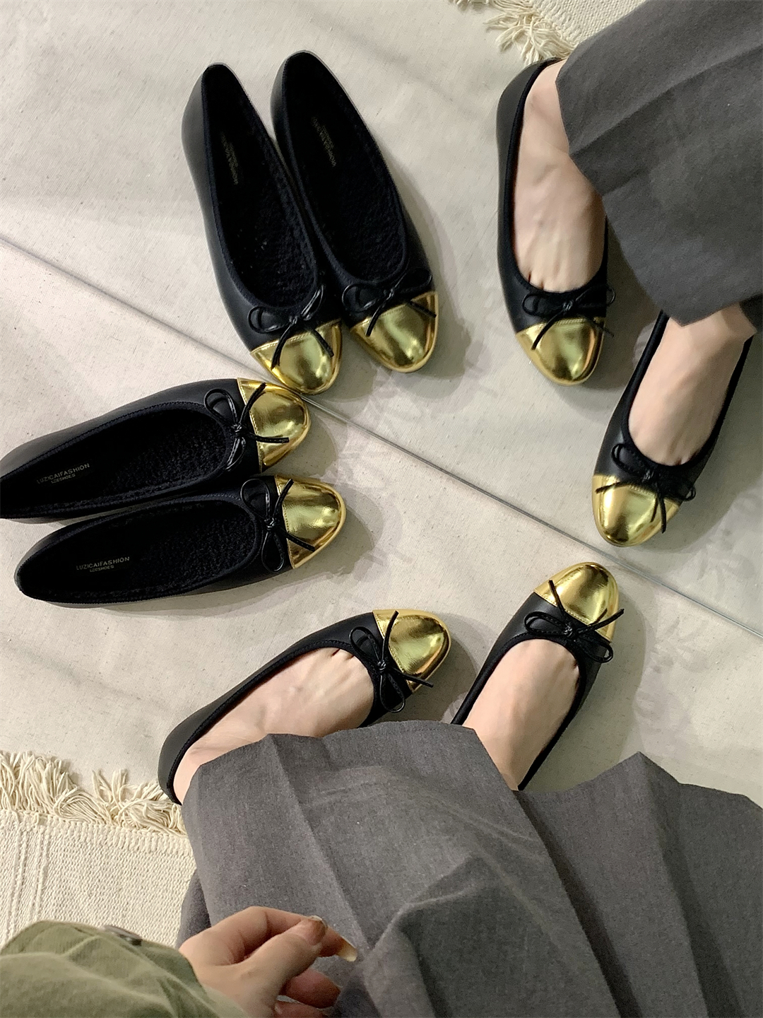 平底单鞋女鞋加绒一脚蹬圆头浅口