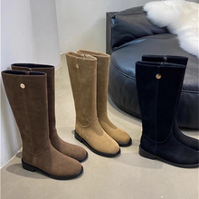 西部牛仔马丁靴时尚瘦瘦靴女鞋2025年新款秋复古绒面骑士靴长筒靴