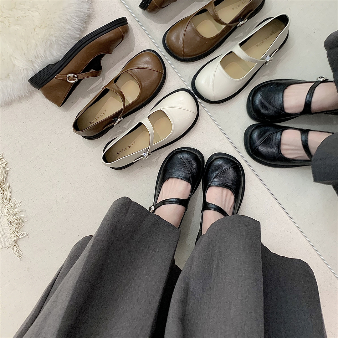 晚晚风玛丽珍法式小皮鞋