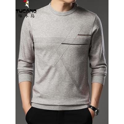 啄木鸟羊毛衫男士春秋新款