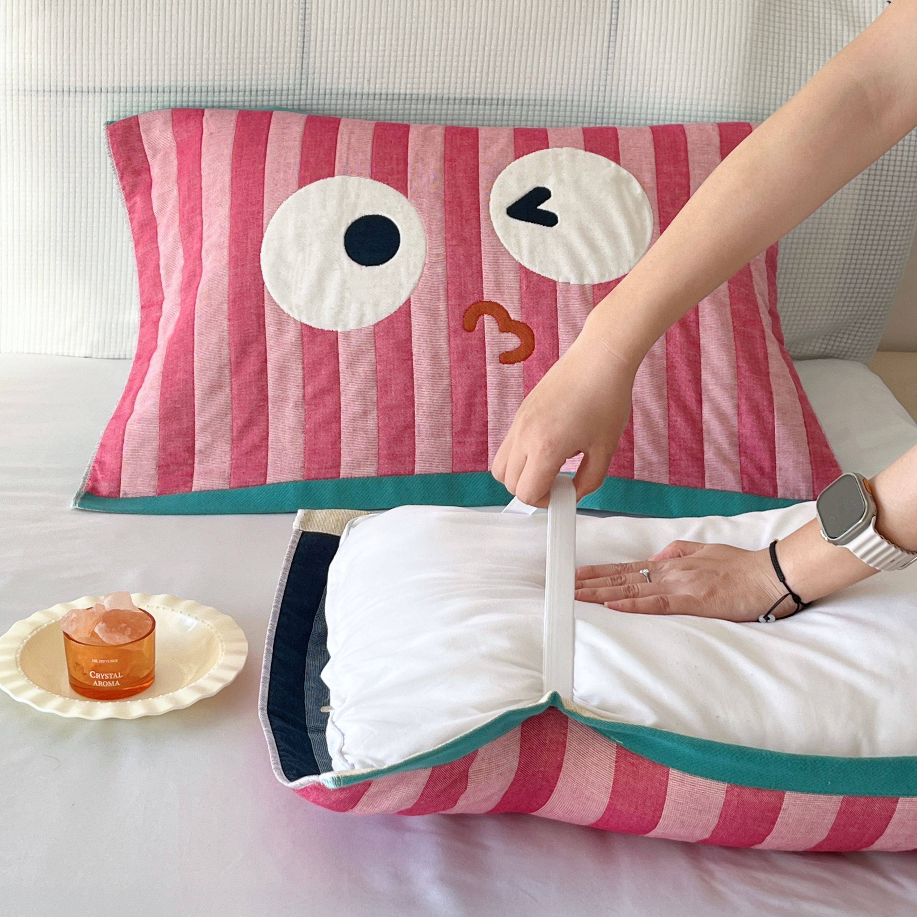 加厚全棉纱布枕巾情侣成人枕头盖巾绑带可固定柔软透气家用枕头巾,床上用品,枕巾,淘宝优惠券,粉丝福利购,淘宝优惠卷