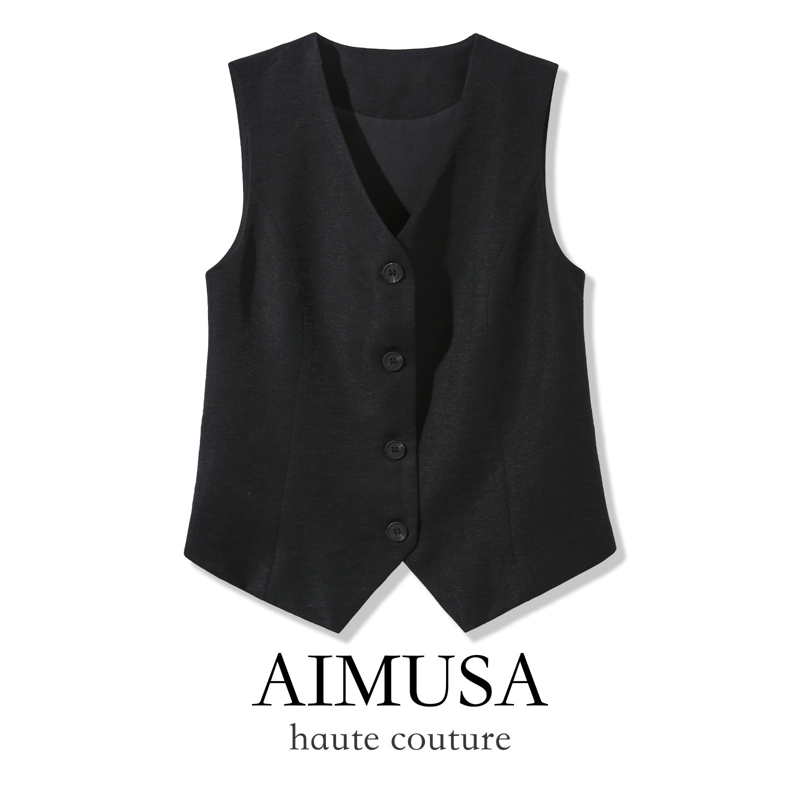 AIMUSA 26夏季极简风薄款亚麻马甲背心女款无袖棉麻坎肩马夹上衣