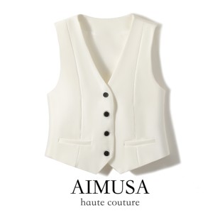 25春夏极简Row风西装 无袖 马甲背心女款 新款 马夹 2025年春季 AIMUSA