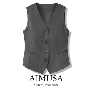 无袖 AIMUSA 新款 马甲女春季 背心马夹外套 25春秋知识分子风西装