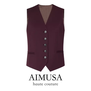 无袖 AIMUSA 2024新款 马甲背心女款 马夹上衣 26春秋安可拉色系西装