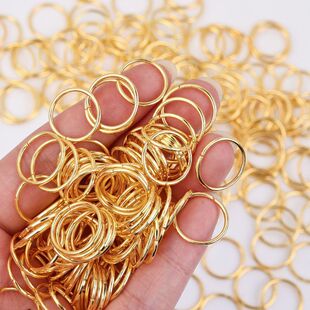 手链项链吊坠手工diy材料饰品配件开口圈环扣五金件小串环扣金色