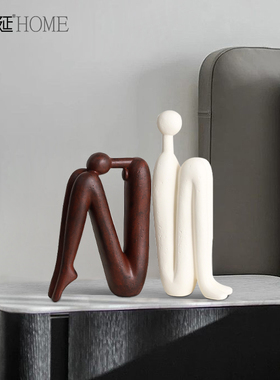 现代轻奢酒柜装饰品摆件家居创意抽象人物玄关客厅摆设高级感小众