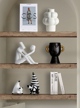 现代简约抽象艺术酒柜装饰品摆件民宿客厅电视柜样板房间软装摆设