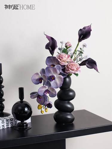 蝴蝶兰把束设计师假花仿真花摆件客厅装饰花餐桌仿生干花插花高档