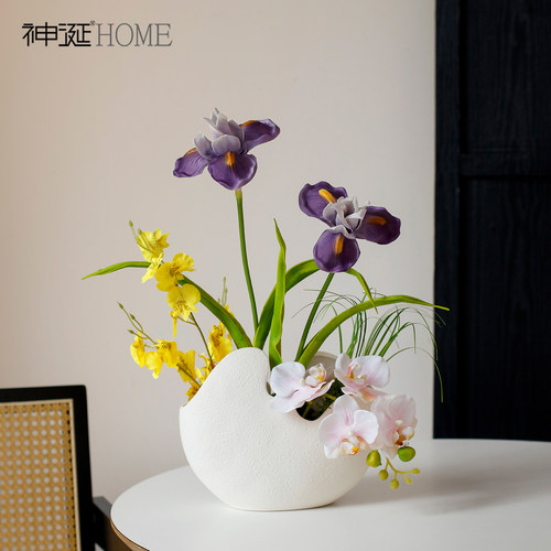 设计师独创盆栽餐桌摆花高档逼真