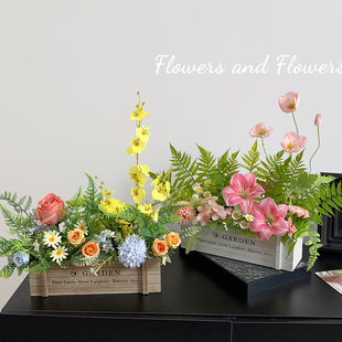 栅栏仿真花造景绿植高级感逼真客厅摆设桌面假花摆件装饰花艺植物