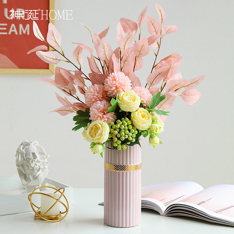 Đồ trang trí hoa nhân tạo bạch đàn màu hồng cho bàn ăn, đồ trang trí hoa nhân tạo, trang trí phòng khách, mặt bàn hoa, bó bình hoa gia đình 	đồ trang trí phòng khách bằng gỗ	 	đồ gỗ trang trí nhật