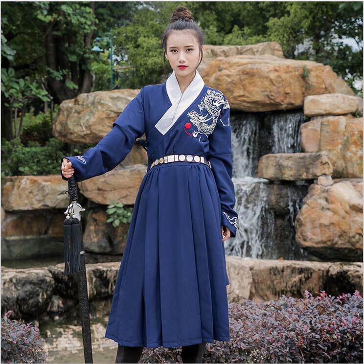 SANMO HANFU NON-ANCIENT COSTUMES PERFORMANCE COSTUMES ANCIENT STYLE QINGLONG EMBROIDERY MALE AND FEMALE GENERAL ARROW SLEEVES TRADITIONAL HANFU MING SYSTEM TROLLING