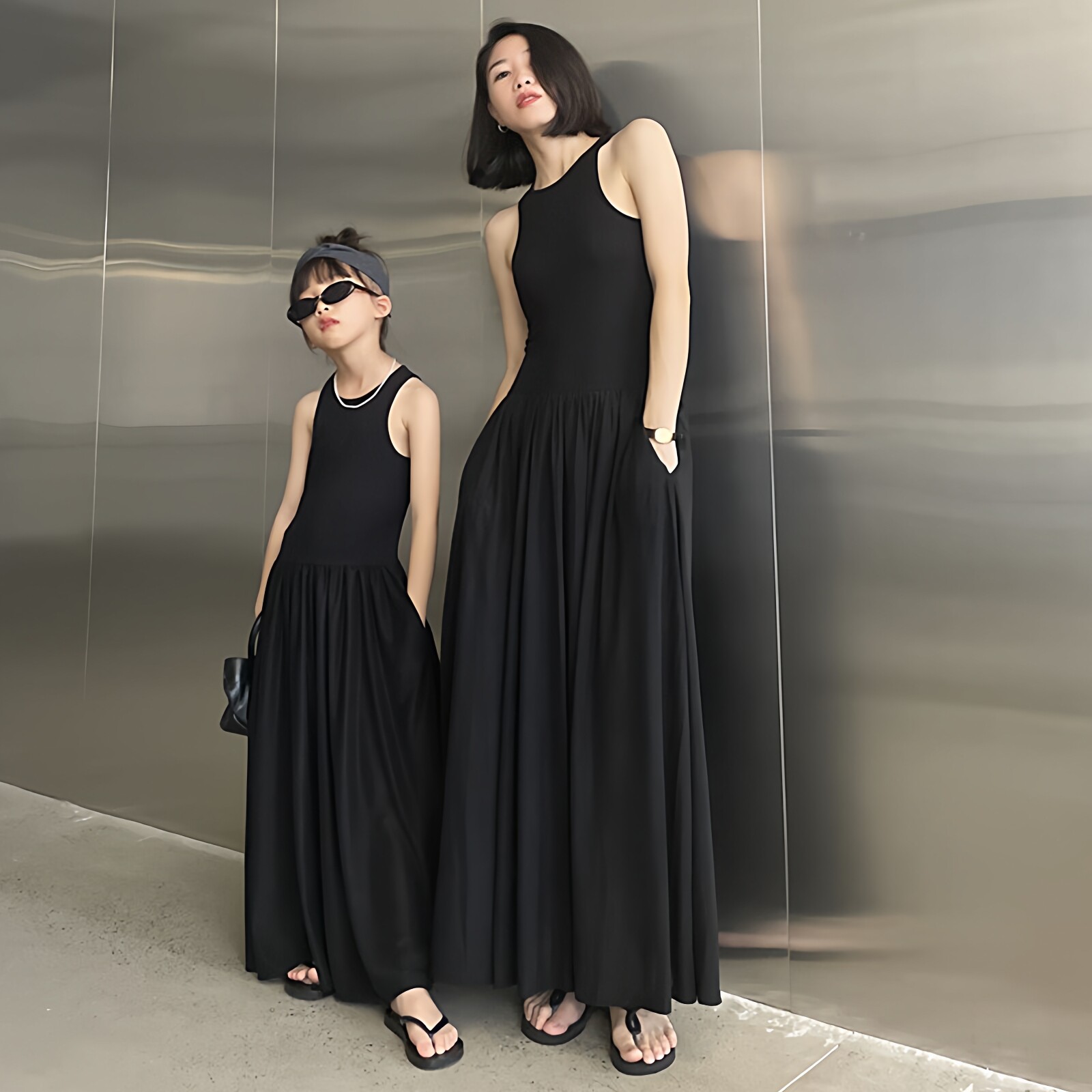 豆丁奇遇夏季薄款拼接韩版连衣裙