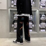 2026早春新款满印个性涂鸦拖地卫裤XZ604-KP25-P55控68，男装休闲裤，星座604