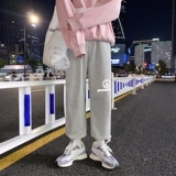 港风反光印花logo宽松抽绳九分卫裤XZ604-KP07-P45控58，男装休闲裤，星座604