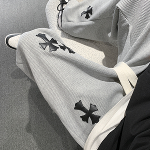 现货！克罗心十字架皮刺绣华夫格大绳休闲裤 XZ604-KP54-P65控78图片