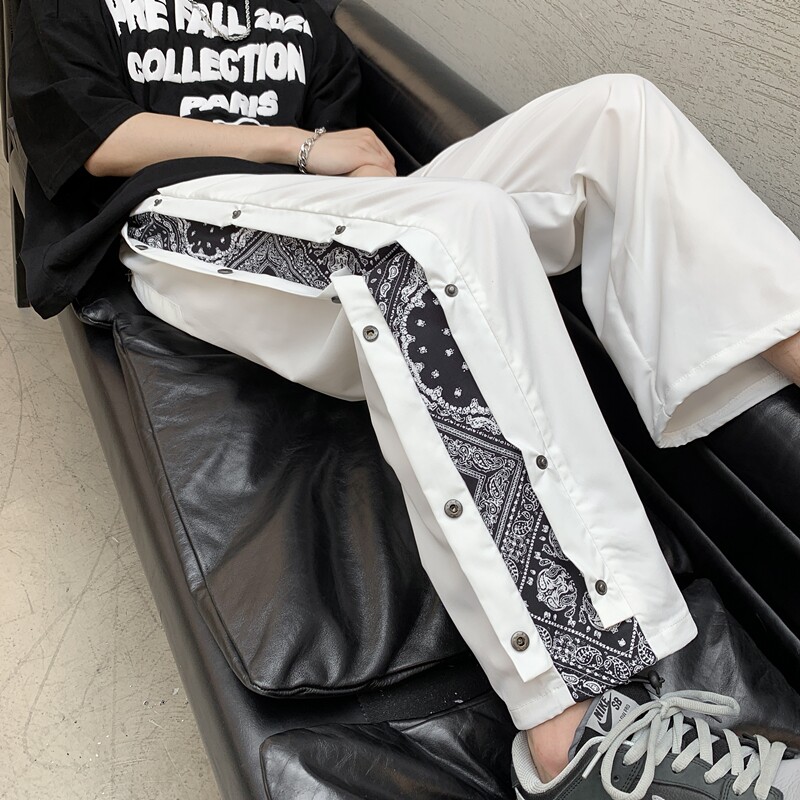2026春夏排扣腰果花宽松休闲裤长裤XZ604-KG10-P45控58,男装休闲裤,星座604