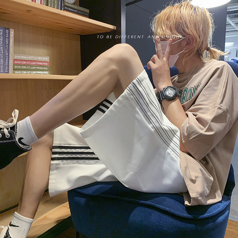 2026夏季新款条纹冰丝垂感休闲短裤XZ604-KG27-P35控48,男装牛仔裤,星座604