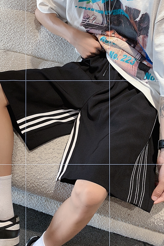 2026夏季新款条纹冰丝垂感休闲短裤XZ604-KG27-P35控48,男装牛仔裤,星座604