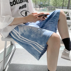 2026夏季扎染全棉三条杠短裤XZ604-KP17-P28控38,穿搭测评女夏季高个子图片