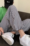 2026春夏港风垂感免烫九分宽松抽绳格子休闲裤XZ604-KG13-P38控4，男装休闲裤，星座604