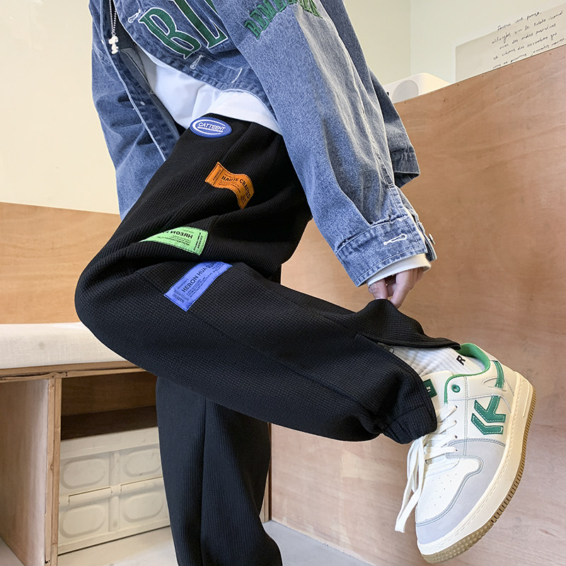 2026春季新款串标华夫格拉链束脚休闲裤XZ604-KP51-P55控68,男装休闲裤,星座604