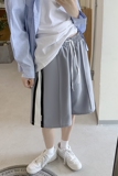2026夏季新款高街条纹拼接冰丝短裤XZ604-KG30-P35控48，男装牛仔裤，星座604