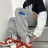 2026春季新款自制绣标华夫格拉链束脚休闲裤XZ604-KP51-P55控68，男装休闲裤，星座604