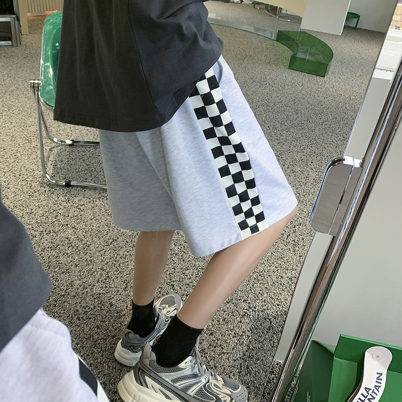 2026夏季新款棋盘格卫裤短裤XZ604-KP66-P35控48,男装牛仔裤,星座604