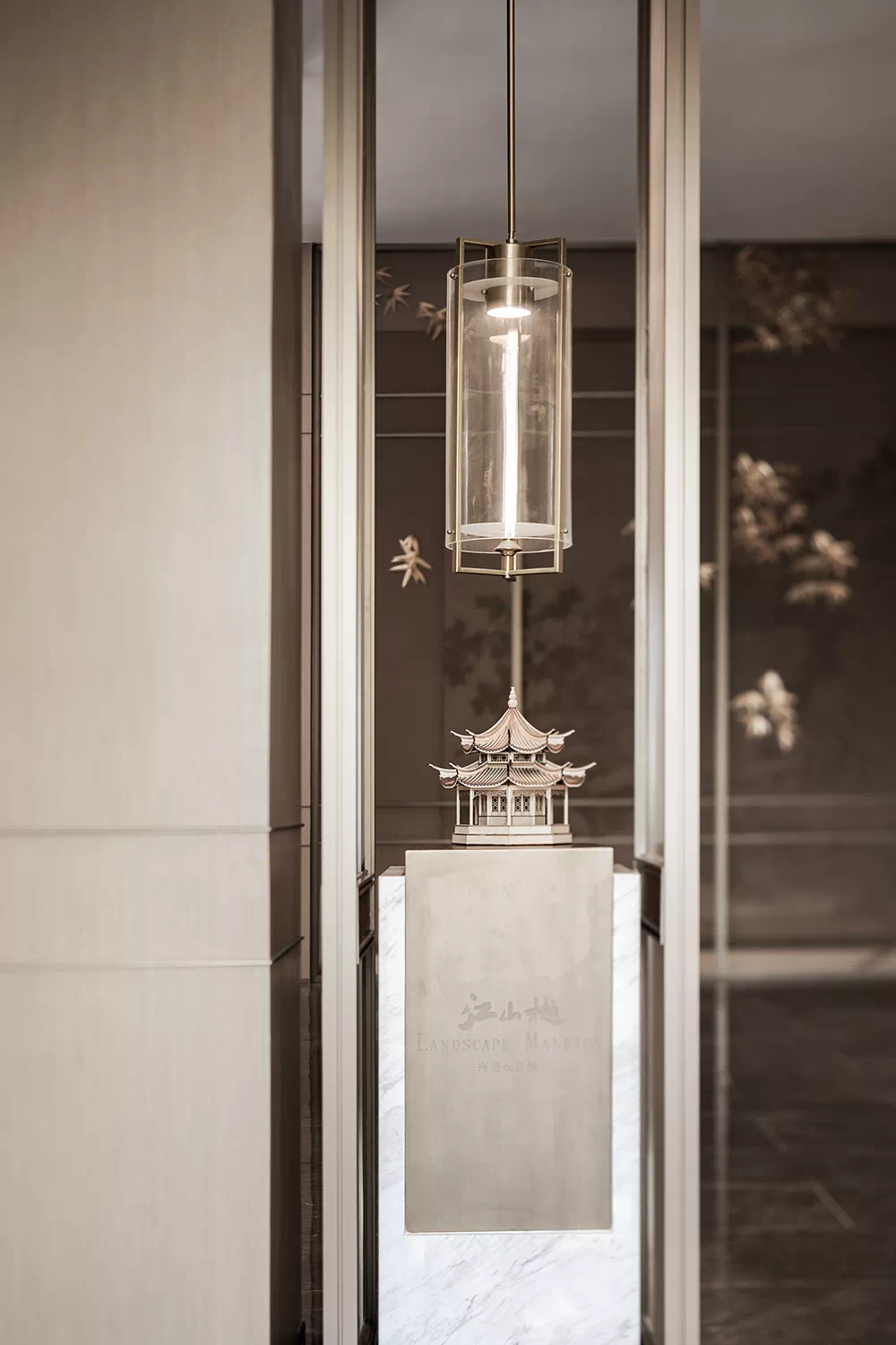 新品新中式禅意古建筑模型中国风玄关柜八角亭样板间售楼部摆件茶