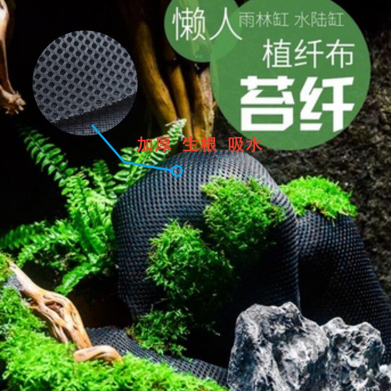 雨林水陆缸植物附生棉沉木造景板附着植纤 苔藓苔纤3D布藓生态布