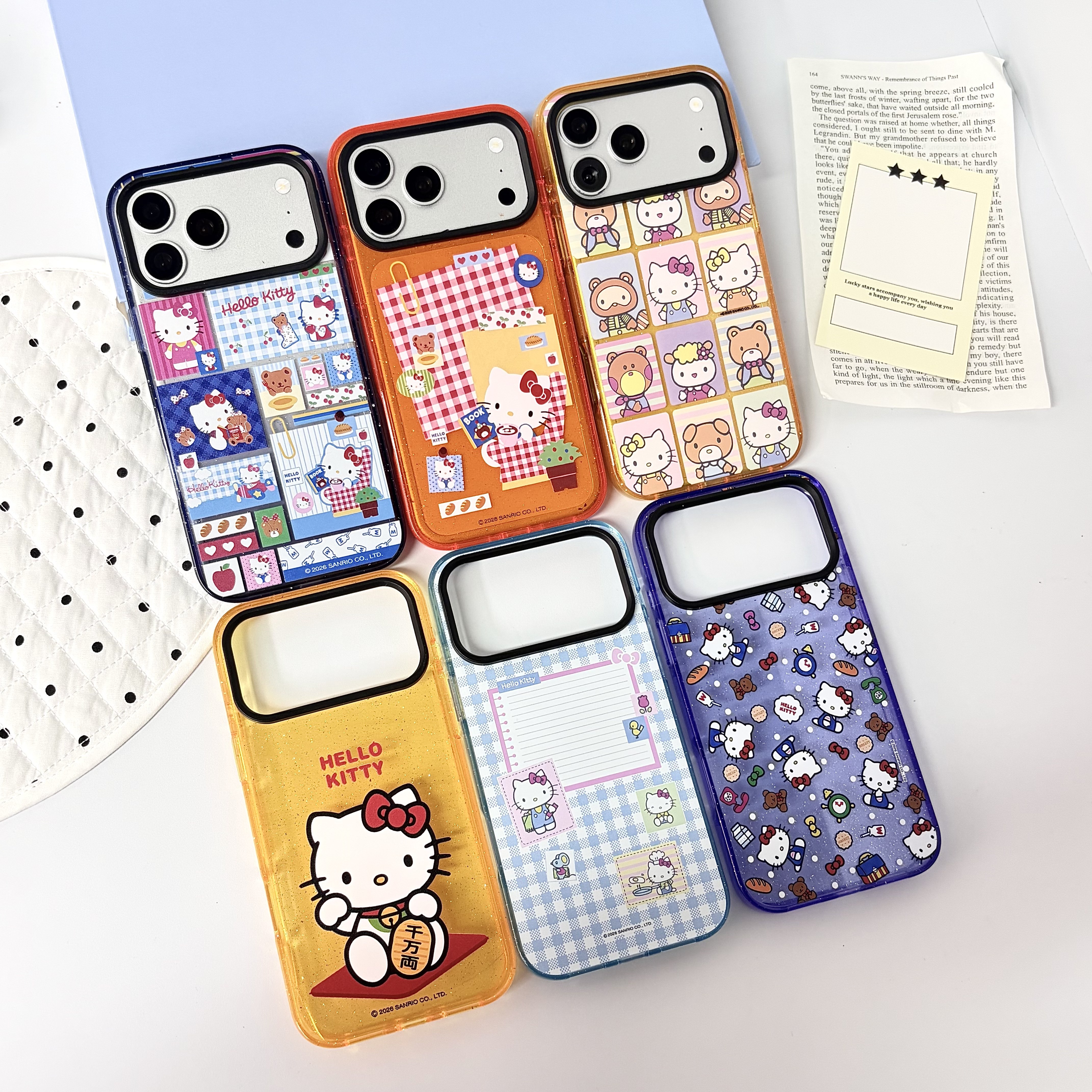 三丽鸥KT猫透色闪粉亚克力iphone适用17promax苹果16pro卡通15可爱14女生小众时尚个性包相机AI键防摔手机壳
