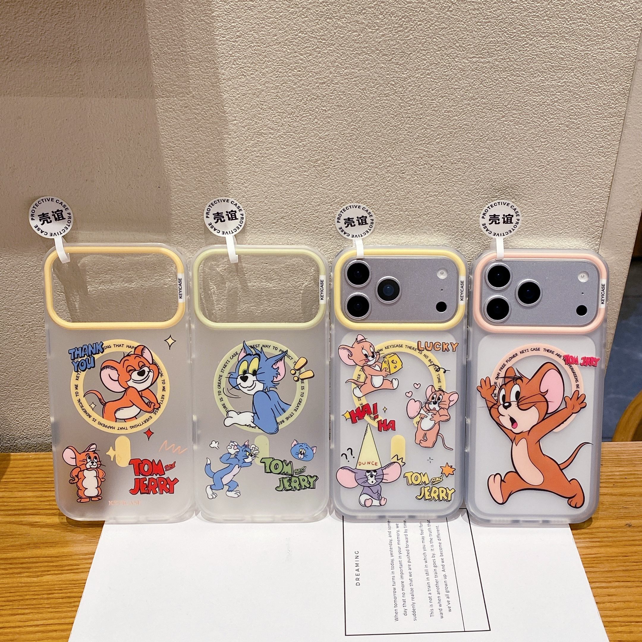 猫和老鼠卡通雷射肤感磨砂手机壳