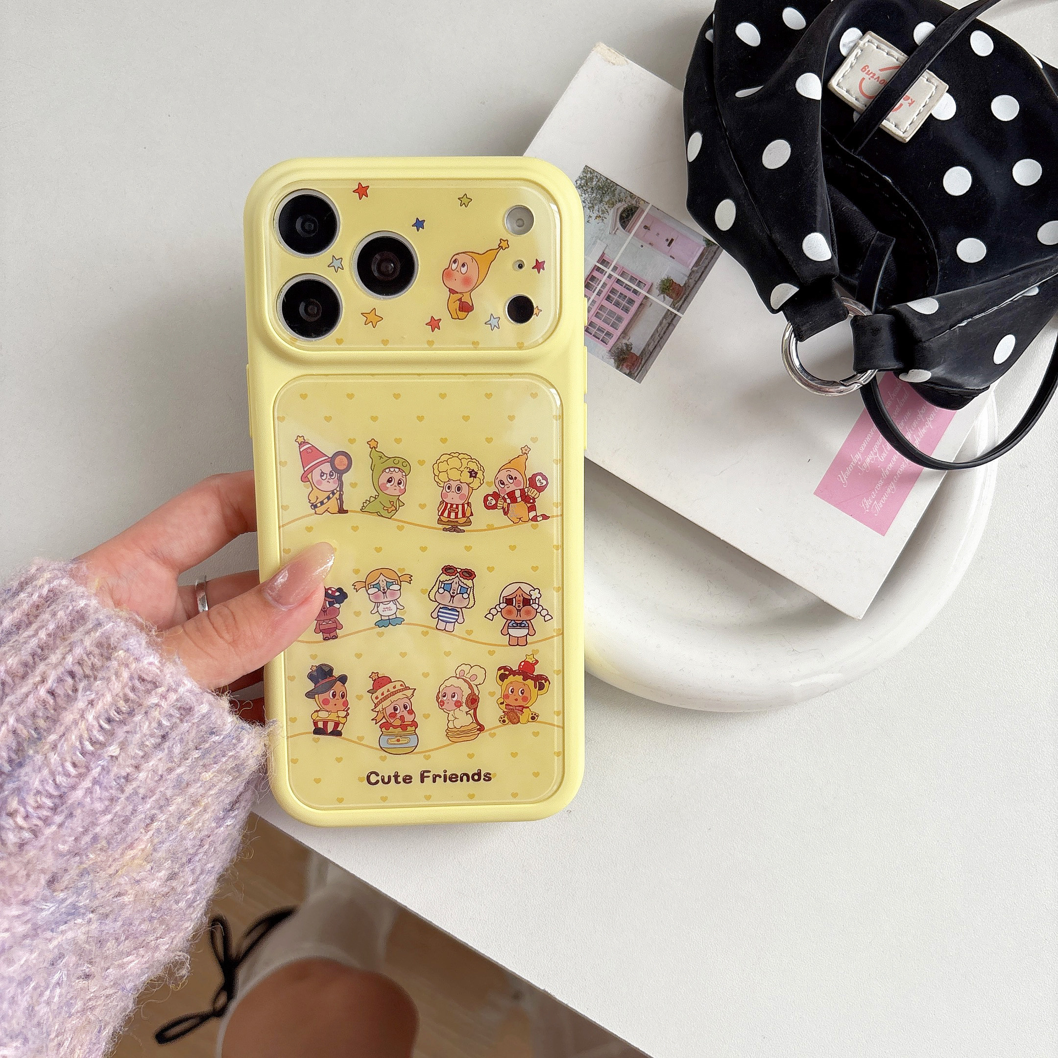黄色哭娃星星人ins适用iphone苹果17promax小众16pro可爱15女生卡通包相机ai键秒变大视窗软边硬背精孔手机壳