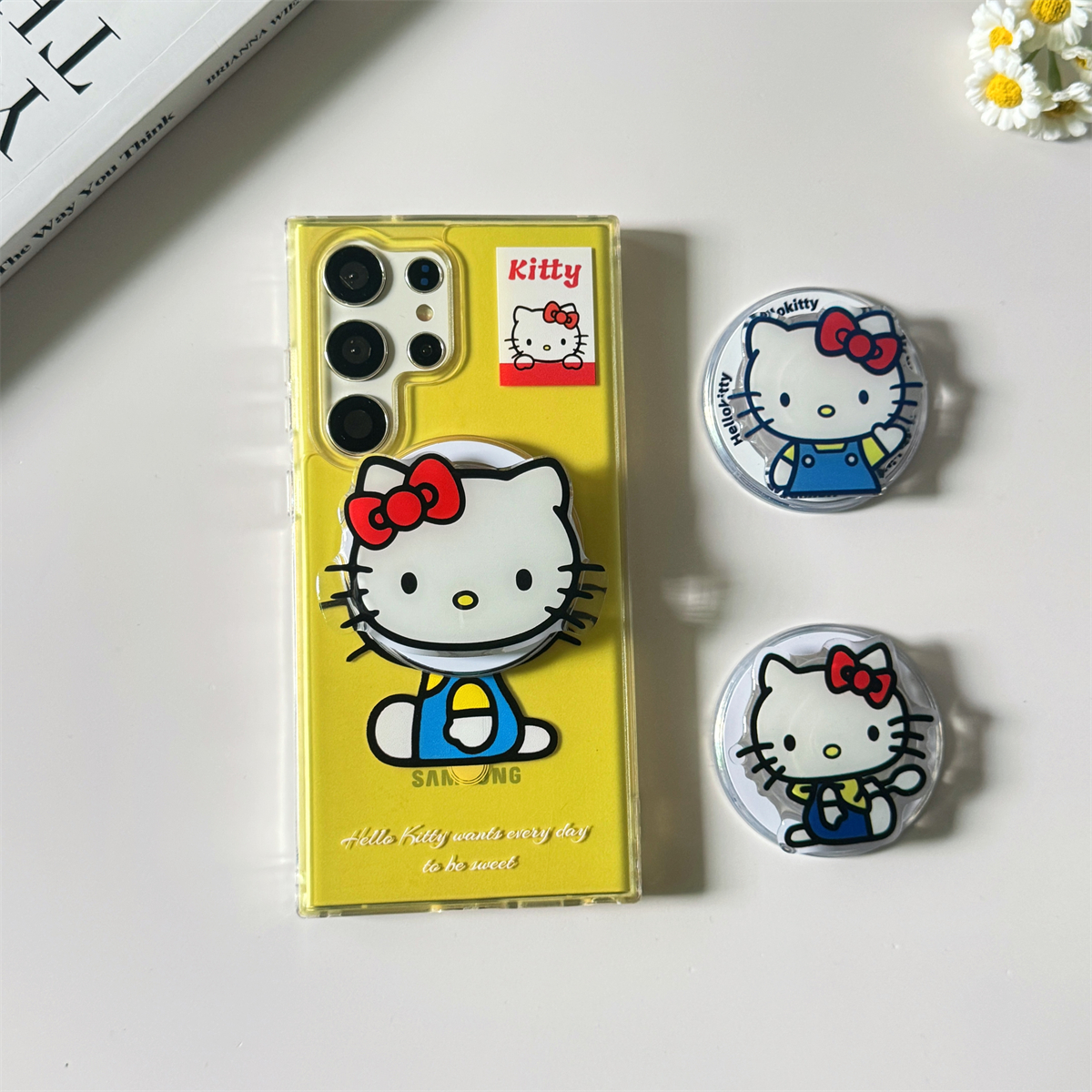 可爱kitty猫透黄磁吸壳适用三星s24ultra手机壳高级感s23u防摔软壳s25+带支架专用保护套新款全包壳超薄女款