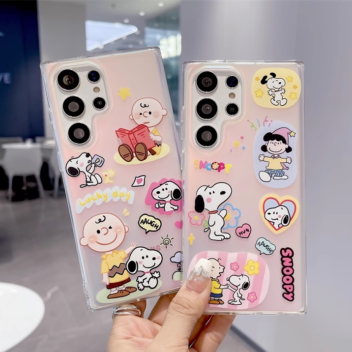 查理史努比同款系列适用三星s24ultra手机壳镭射渐变新款s25plus高级感全包软壳a54防摔s23u保护套s22女款