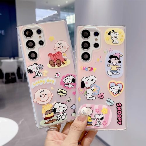 查理史努比同款系列适用三星s24ultra手机壳镭射渐变新款s25plus高级感全包软壳a54防摔s23u保护套s22女款