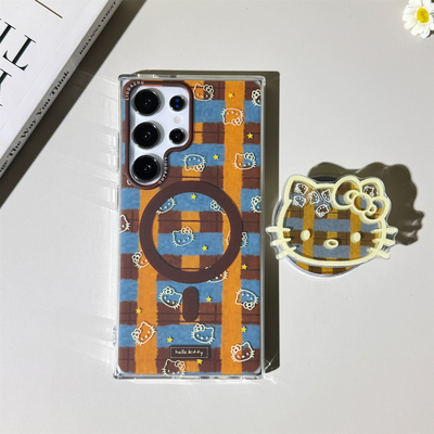 彩色条纹大头kt磨砂磁吸适用三星s26ultra手机壳新款s25+高级感硅胶s24plus全包法式防摔机壳s23u保护套韩系