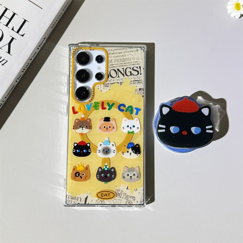超可爱猫咪头像亮面磁吸壳适用三星s26ultra手机壳新款s25+高级感硅胶s24plus全包法式防摔机壳s23u保护套