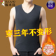 啄木鸟蚕丝羊毛保暖背心男款 德绒发热加绒秋冬无痕上衣打底内穿冬