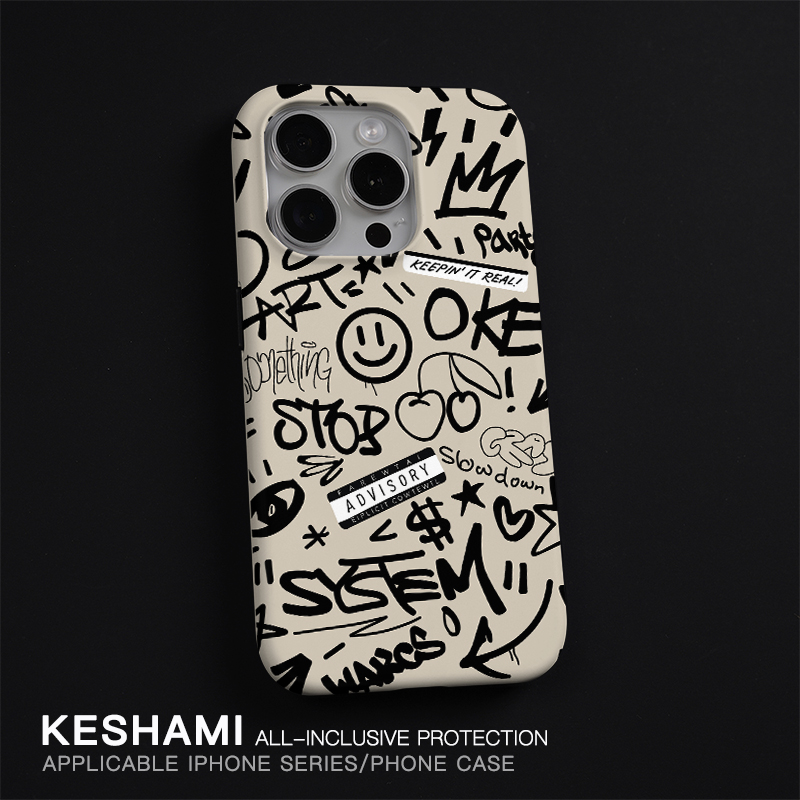 Apple苹果标签涂鸦树脂卡通潮流