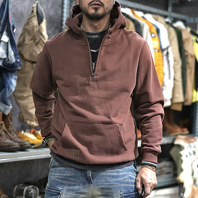 复古机车款加厚休闲卫衣