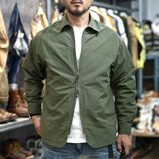 余文乐同款潮牌日系立体工装长袖衬衫男复古宽松百搭休闲速干外套